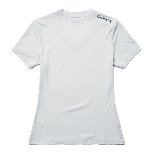 OOfos Women's COOl Down V Neck - Light Gray Heather