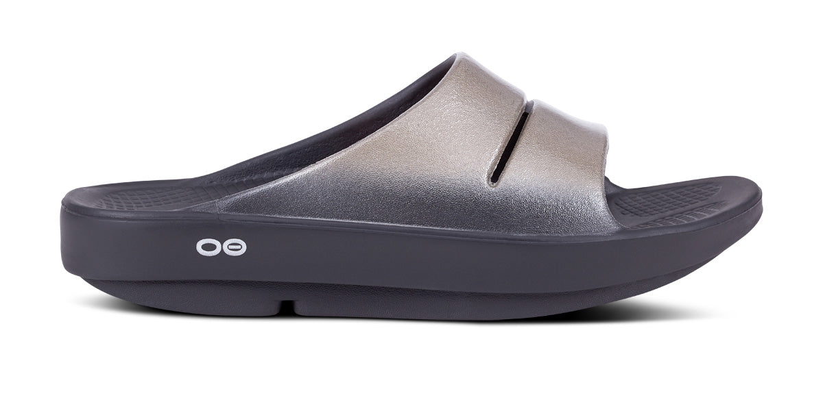 OOfos Women's OOahh Luxe Slide Sandal - Latte