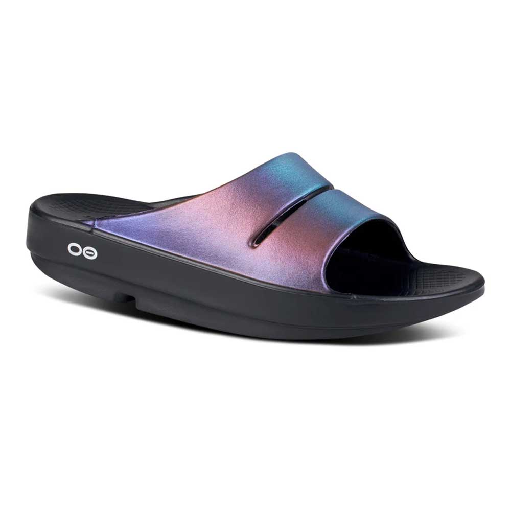 OOfos Women's OOahh Luxe Slide - Midnight Spectre - Regular (B)
