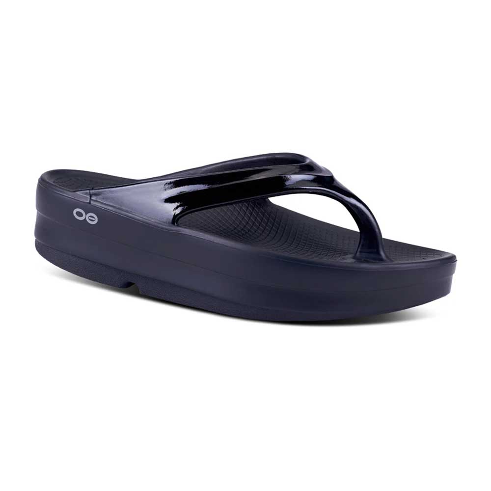 OOfos Women's OOmega Thong - Black - Regular (B)