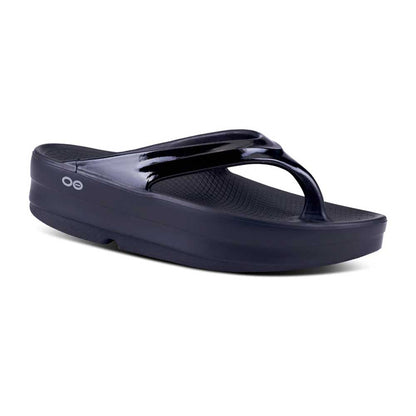 OOfos Women's OOmega Thong - Black - Regular (B)
