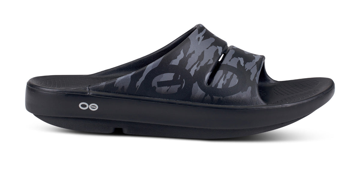 OOfos Men's OOahh Sport Slide Sandal - Black Camo
