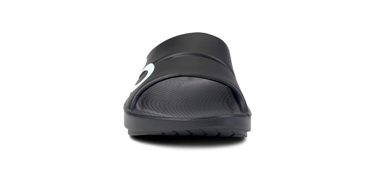 OOfos Men's OOahh Sport Slide Sandal - Black White