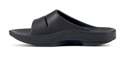 OOfos Men's OOahh Sport Slide Sandal - Black White
