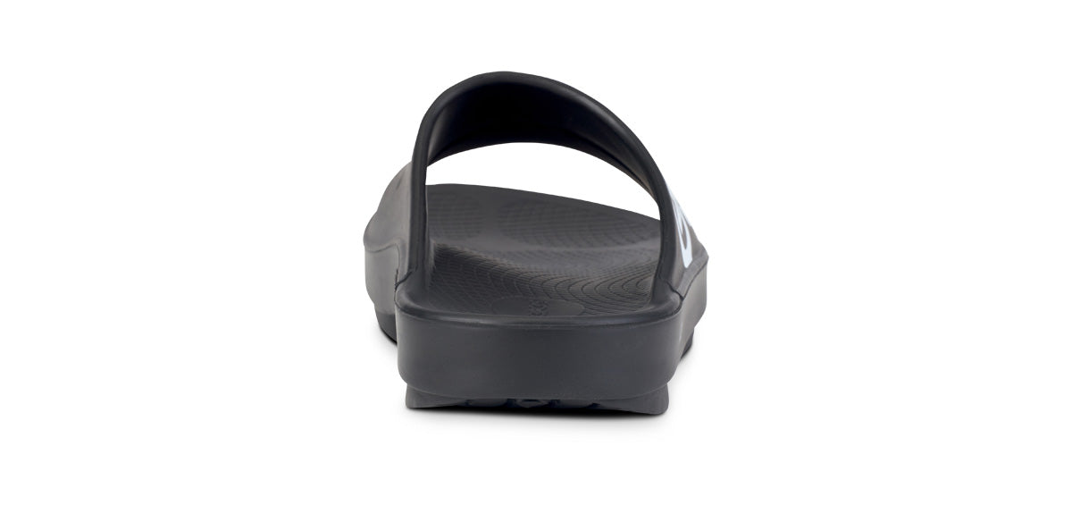 OOfos Men's OOahh Sport Slide Sandal - Black White
