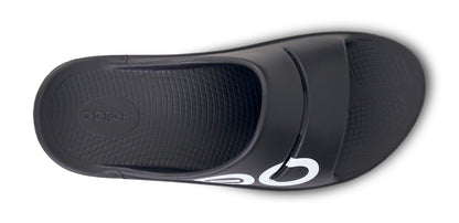 OOfos Women's OOahh Sport Slide Sandal - Black White