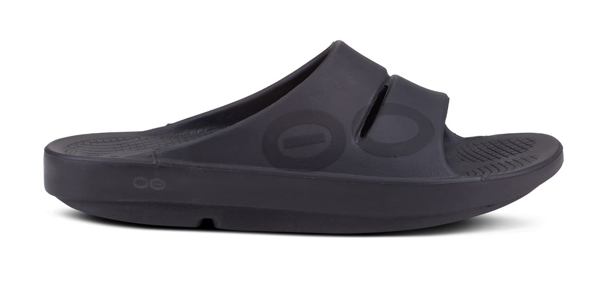 OOfos Women's OOahh Sport Slide Sandal - Black Matte