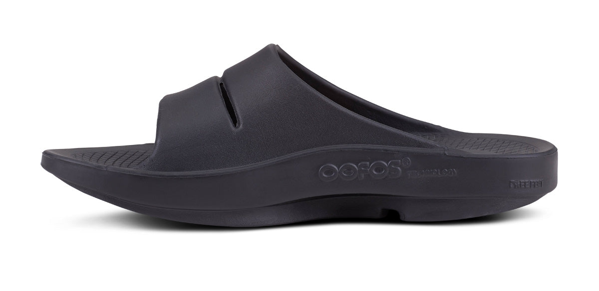 OOfos Men's OOahh Sport Slide Sandal - Black Matte