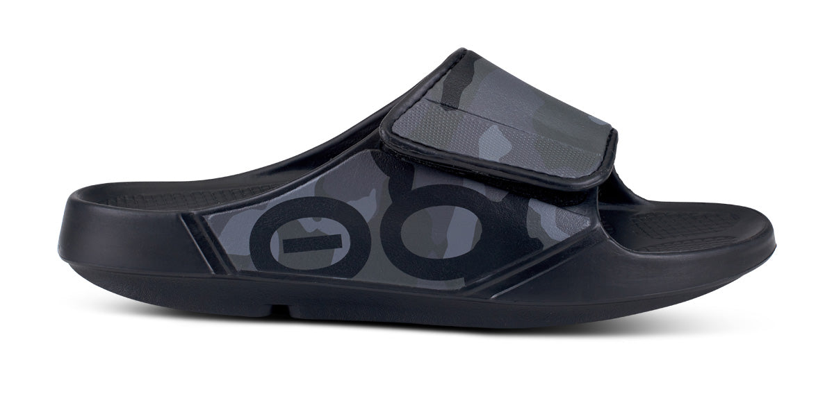 OOfos Women's OOahh Sport Flex Sandal - Black Camo