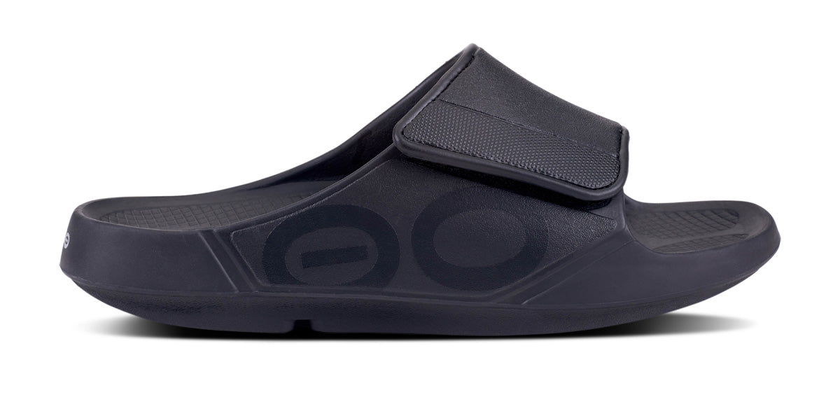 OOfos Women's OOahh Sport Flex Sandal - Matte Black