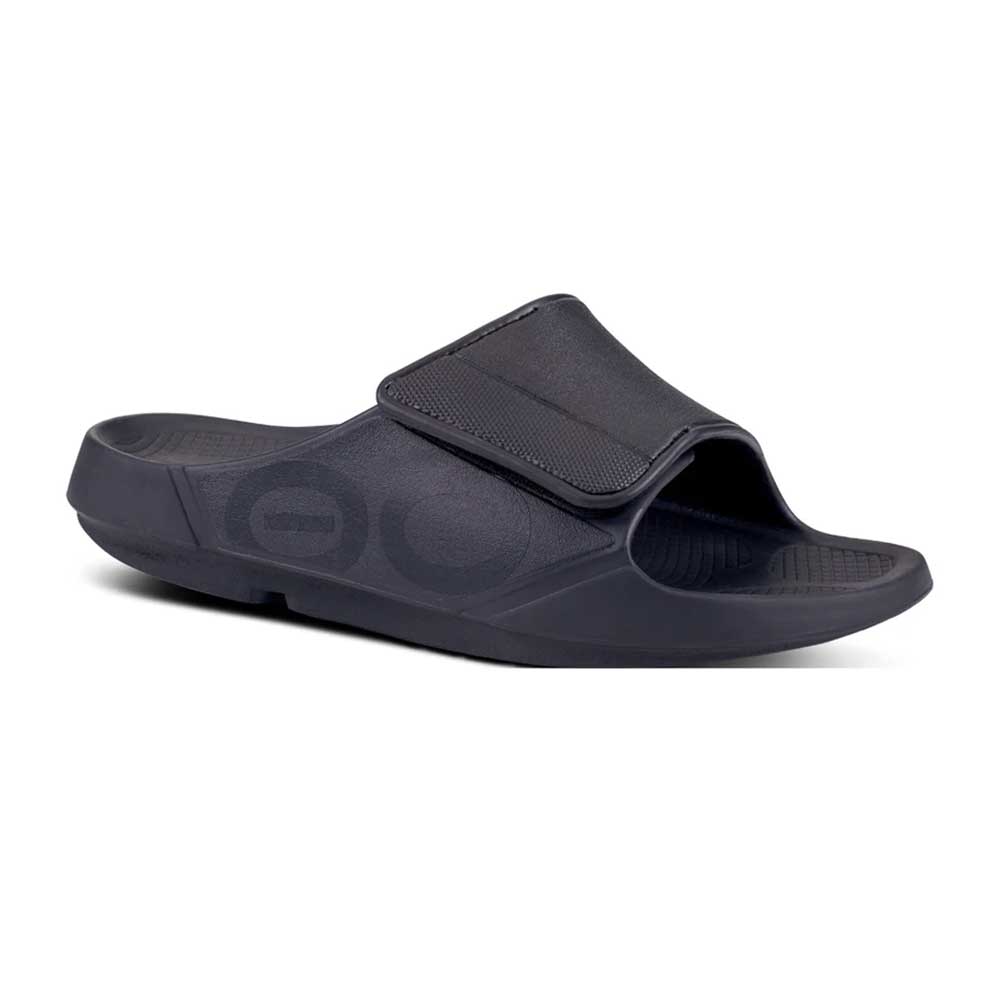 OOfos All Gender OOahh Sport Flex Slide - Black Matte - Regular (D)