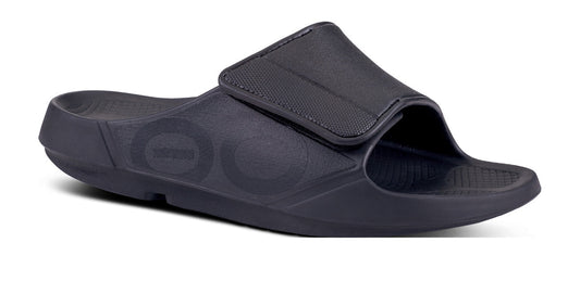 OOfos Men's OOahh Sport Flex Sandal - Matte Black
