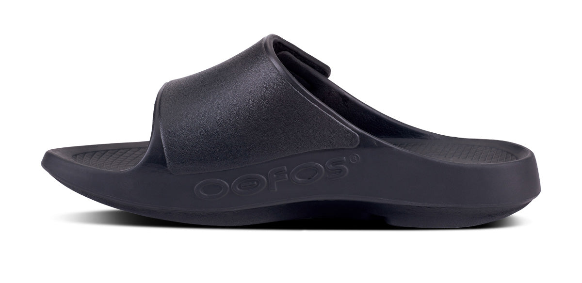 OOfos Men's OOahh Sport Flex Sandal - Matte Black