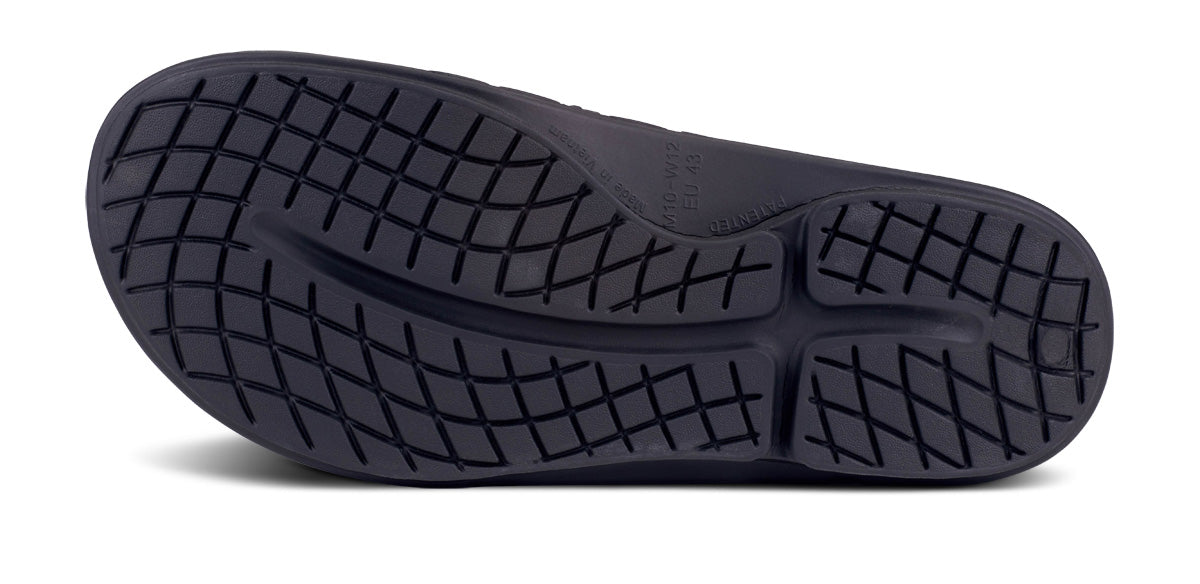 OOfos Men's OOahh Sport Flex Sandal - Matte Black
