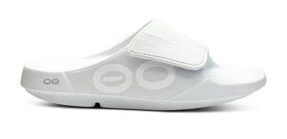 OOfos Men's OOahh Sport Flex Sandal - White