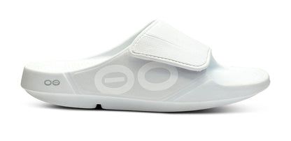 OOfos Women's OOahh Sport Flex Sandal - White