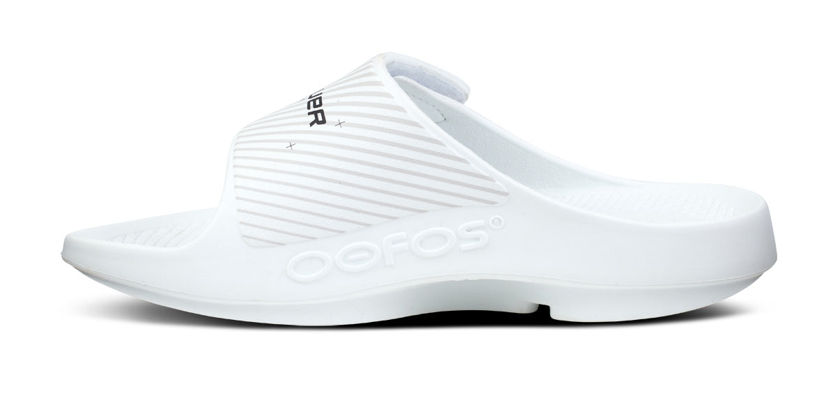  BAUER/OOFOS Men's OOahh Sport Flex Sandal – White