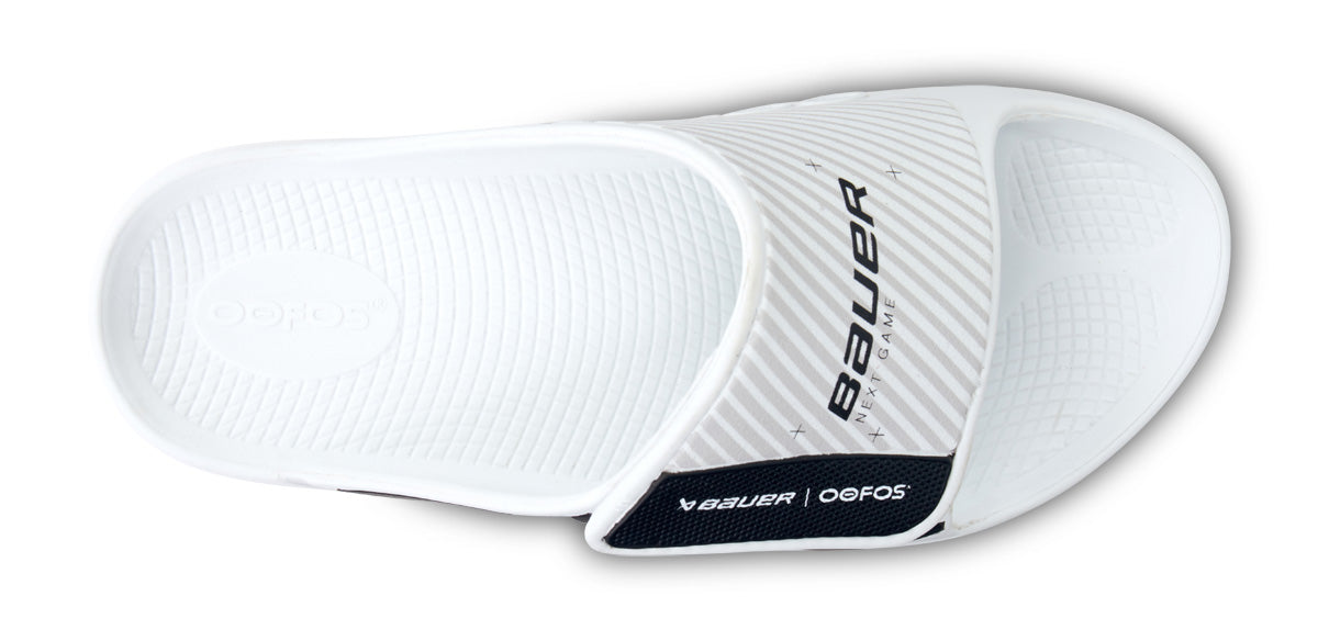  BAUER/OOFOS Men's OOahh Sport Flex Sandal – White
