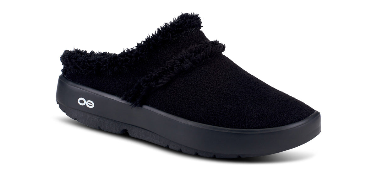OOfos Women's OOcoozie Mule Shoe - Black