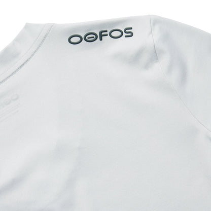 OOfos Women's COOl Down V Neck - Light Gray Heather