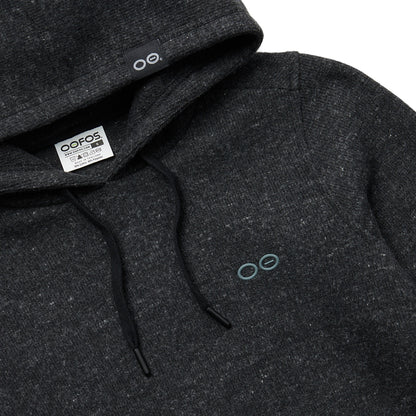 OOfos Women's OOmy Knit Hoodie - Dark Charcoal Gray Heather