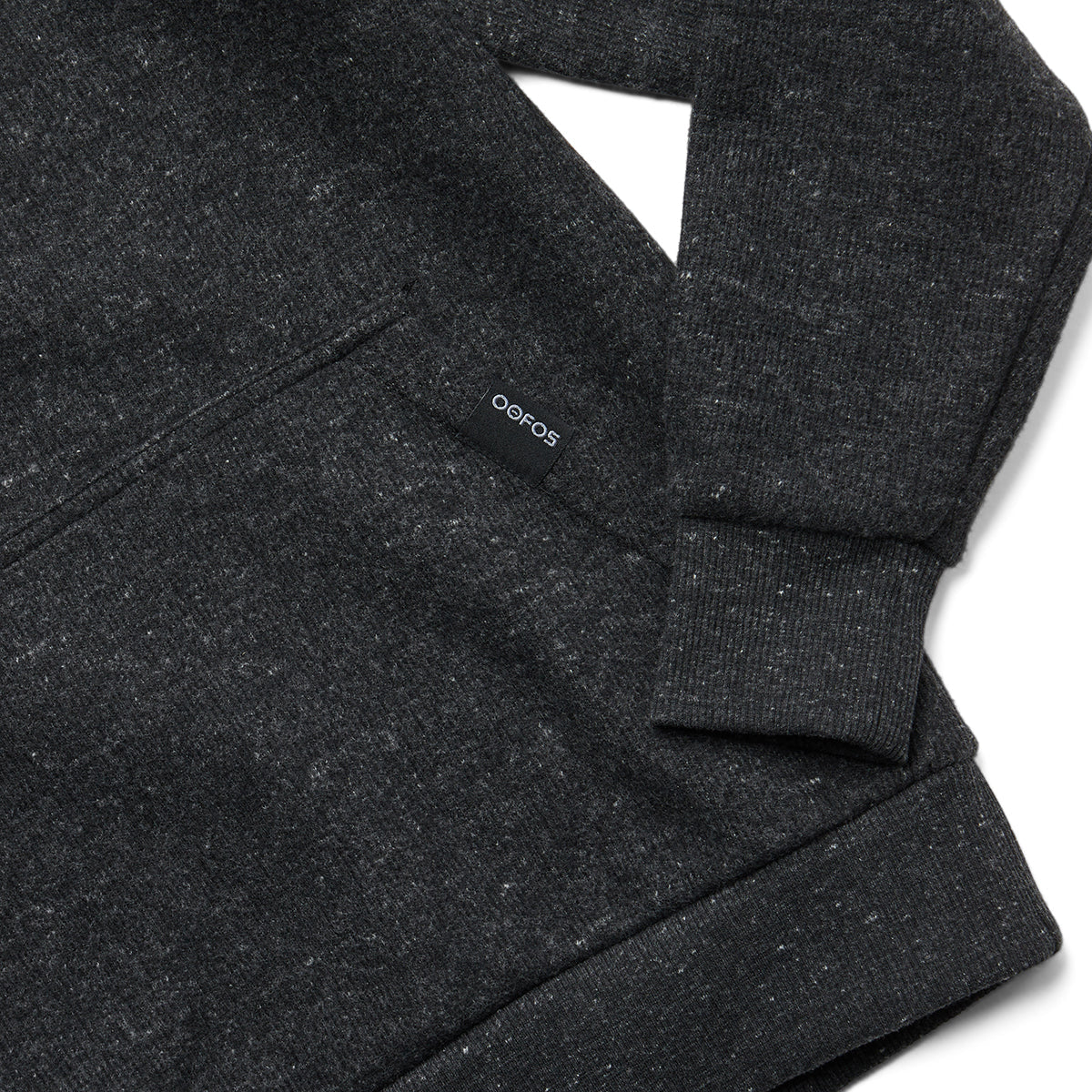 OOfos Women's OOmy Knit Hoodie - Dark Charcoal Gray Heather