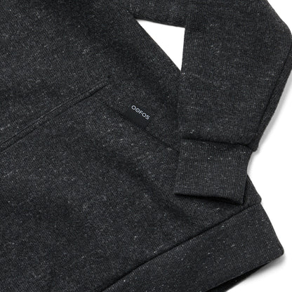 OOfos Women's OOmy Knit Hoodie - Dark Charcoal Gray Heather