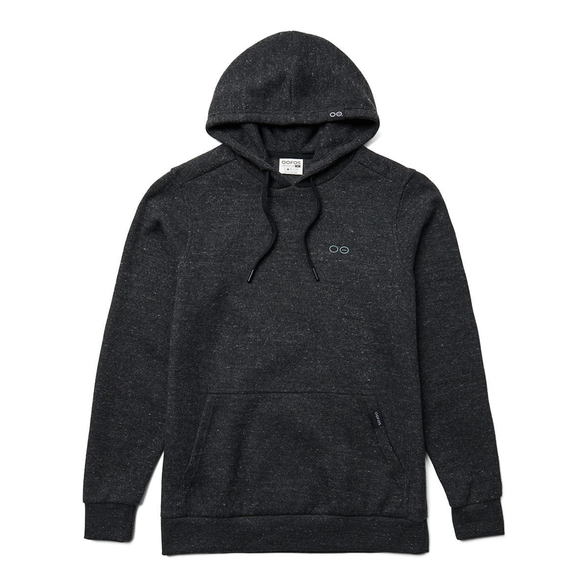OOfos Men's OOmy Knit Hoodie - Dark Charcoal Gray Heather