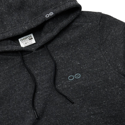 OOfos Men's OOmy Knit Hoodie - Dark Charcoal Gray Heather