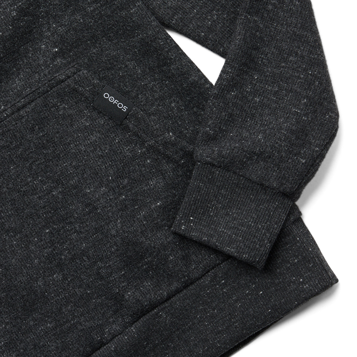 OOfos Men's OOmy Knit Hoodie - Dark Charcoal Gray Heather