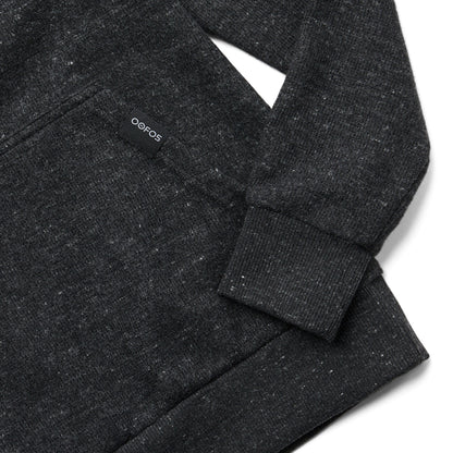 OOfos Men's OOmy Knit Hoodie - Dark Charcoal Gray Heather