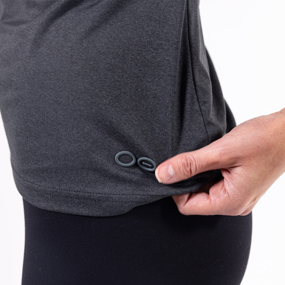 OOfos Women's COOl Down V Neck - Dark Gray Heather