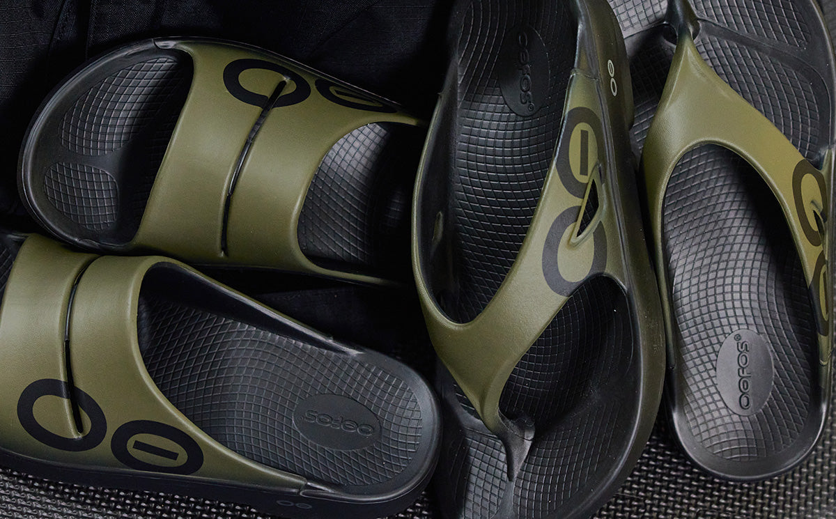OOfos Women's OOahh Sport Slide Sandal - Tactical Green