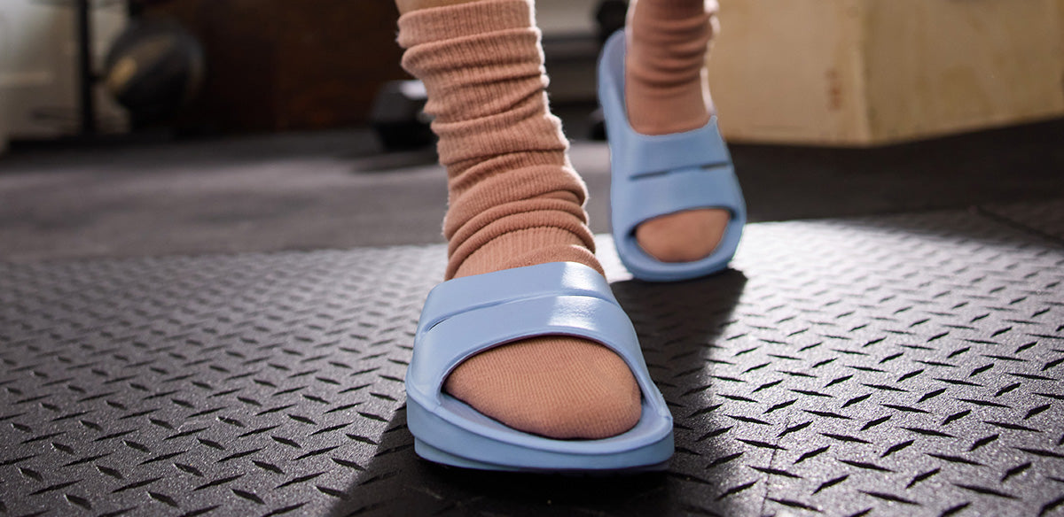 OOfos Women's OOahh Slide Sandal - Neptune Blue