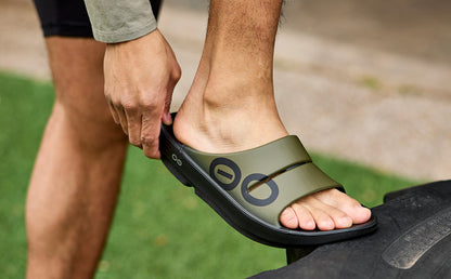 OOfos Men's OOahh Sport Slide Sandal - Tactical Green