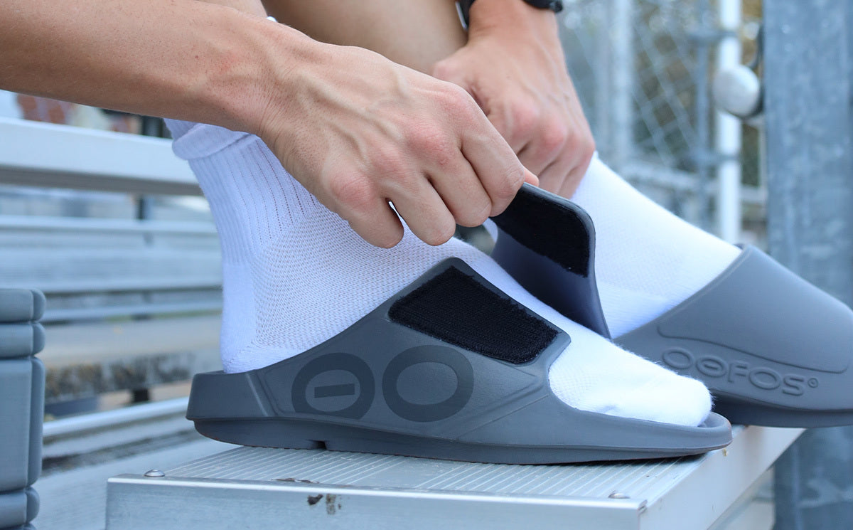 OOfos Men's OOahh Sport Flex Sandal - Slate