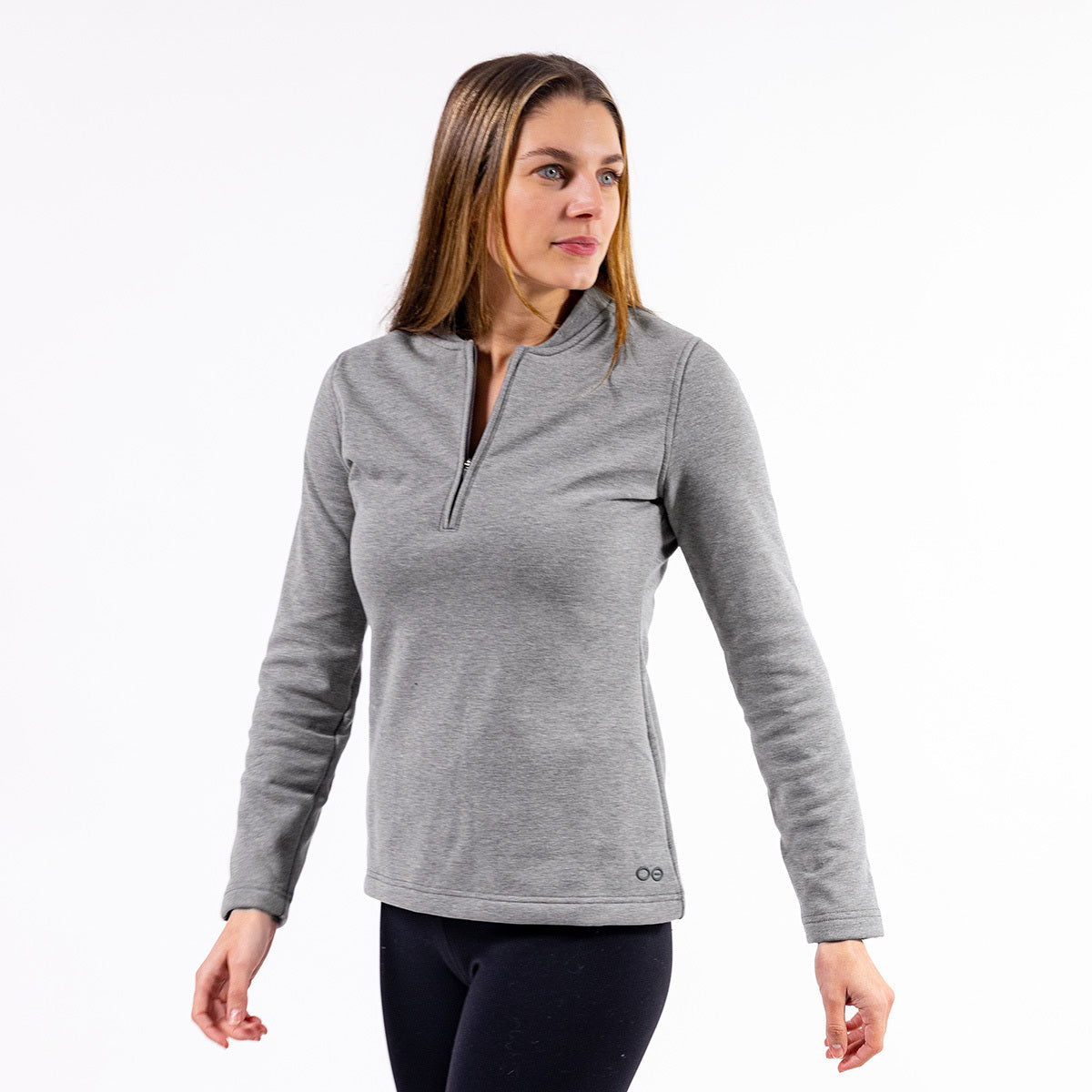 OOfos Women's COOl Down ¼ Zip - Gray Heather