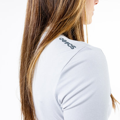 OOfos Women's COOl Down T Shirt - Light Gray Heather