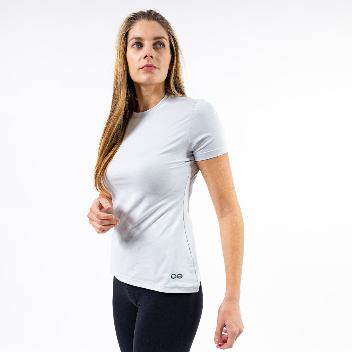 OOfos Women's COOl Down T Shirt - Light Gray Heather